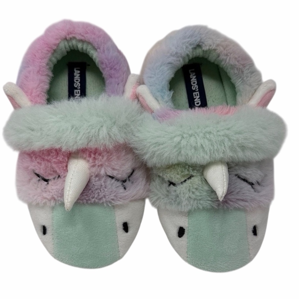 Lands' End Pastel Unicorn Slippers